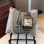 Luxury Silver Watch & Bracelets Stack