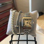 Luxury Silver Watch & Bracelets Stack