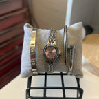 Luxury Silver Watch & Bracelets Stack