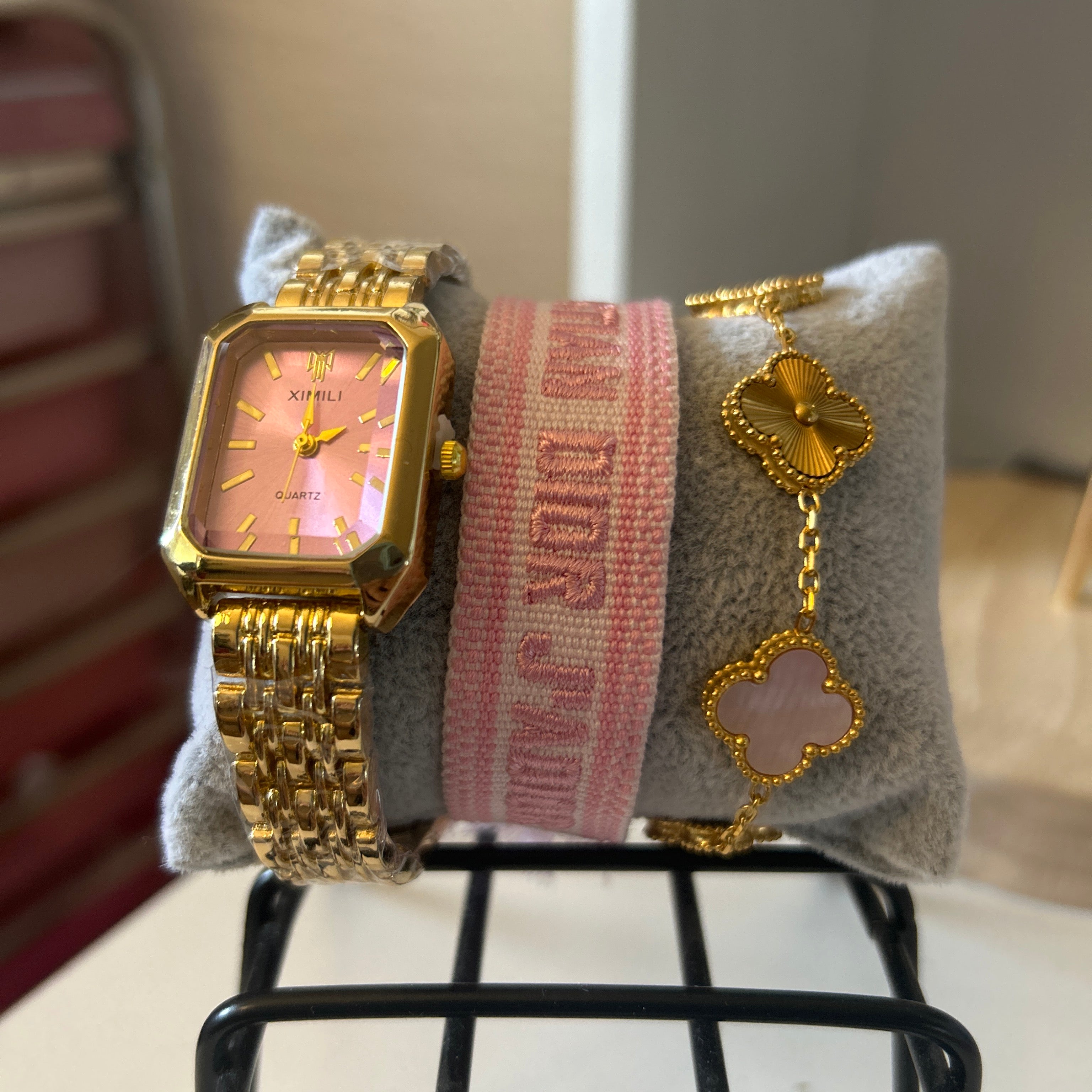 Luxury Gold Plated Watch & Bracelets Stack